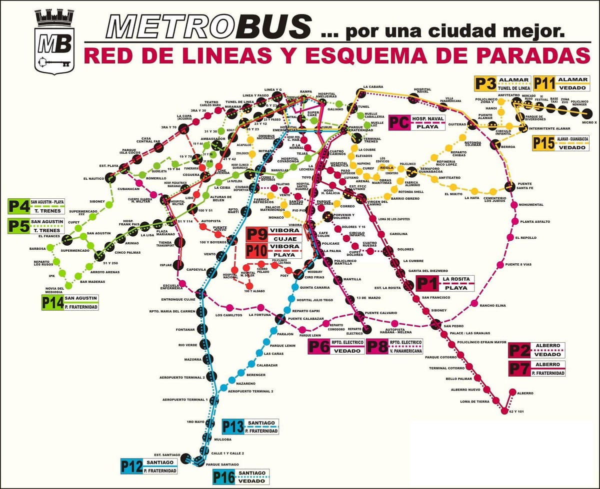 Karte von viazul bus station Havanna